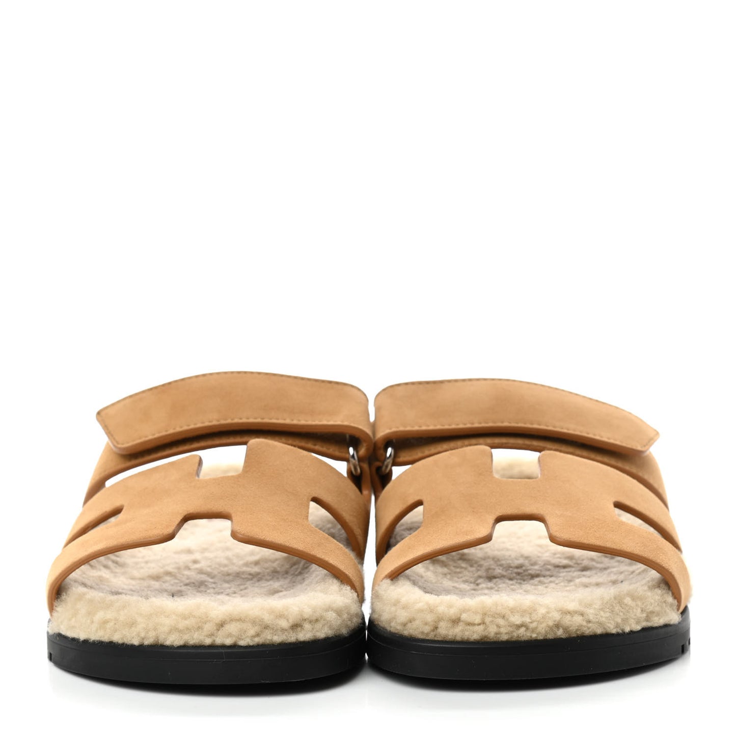 Suede Goatskin Woolskin Womens Chypre Sandals 38 Golden Beige