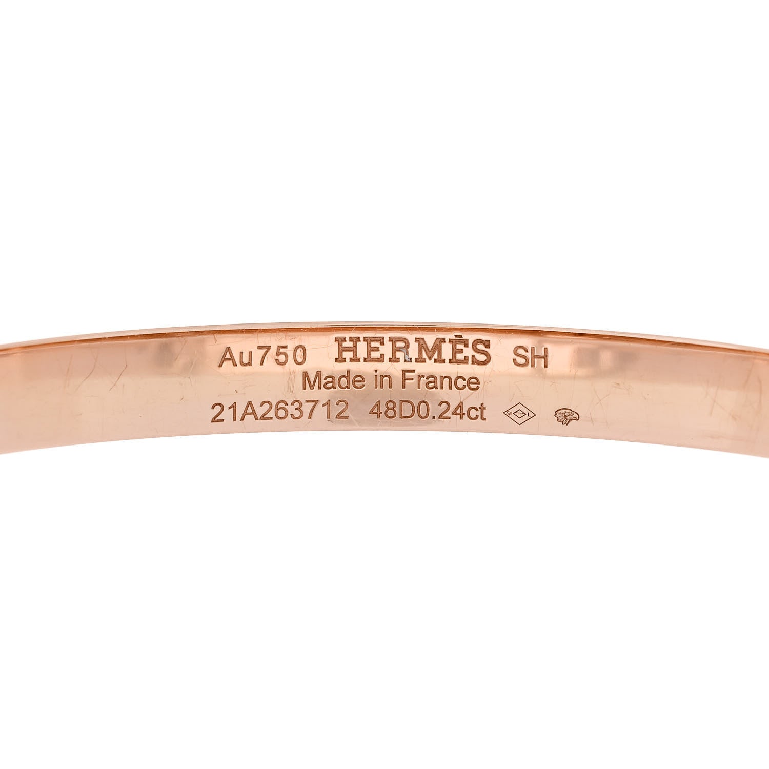 Hermes 18K Rose Gold Diamond PM Collier De Chien Bracelet SH 3 of 4