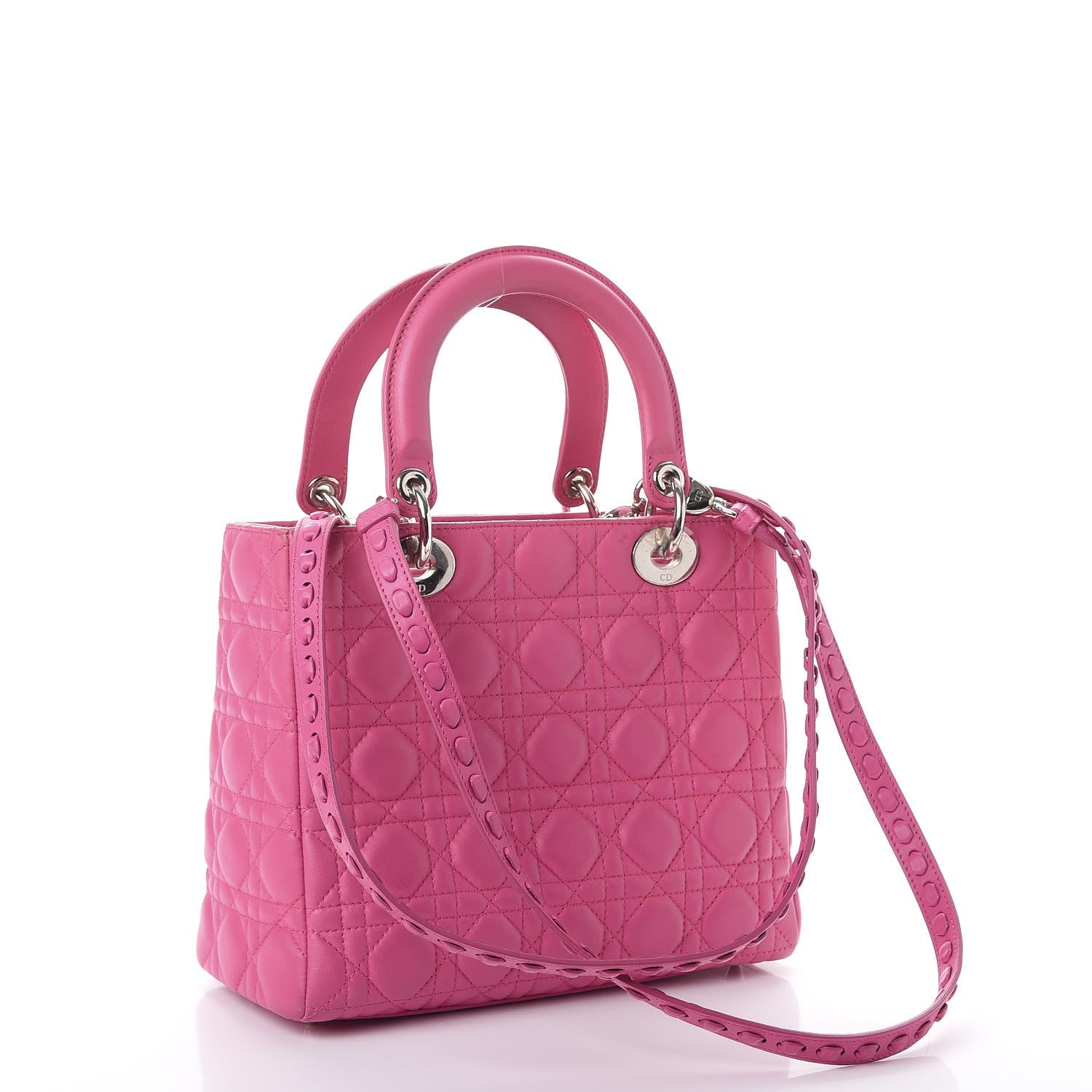 Christian Dior Lambskin Cannage Medium Lady Dior Pink 3 of 9
