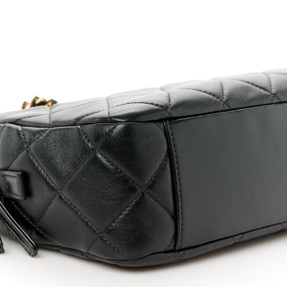 Chanel Lambskin Enamel Quilted CC Camera Case Black 9 of 10