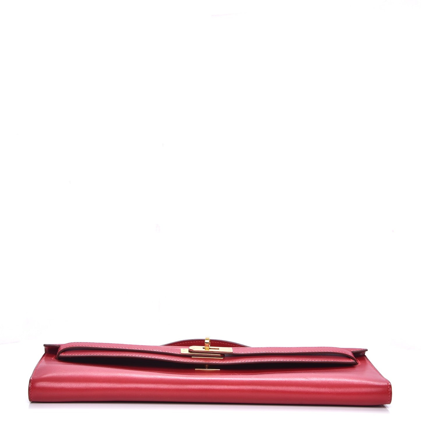 Tadelakt Kelly Cut Clutch Rouge Vif