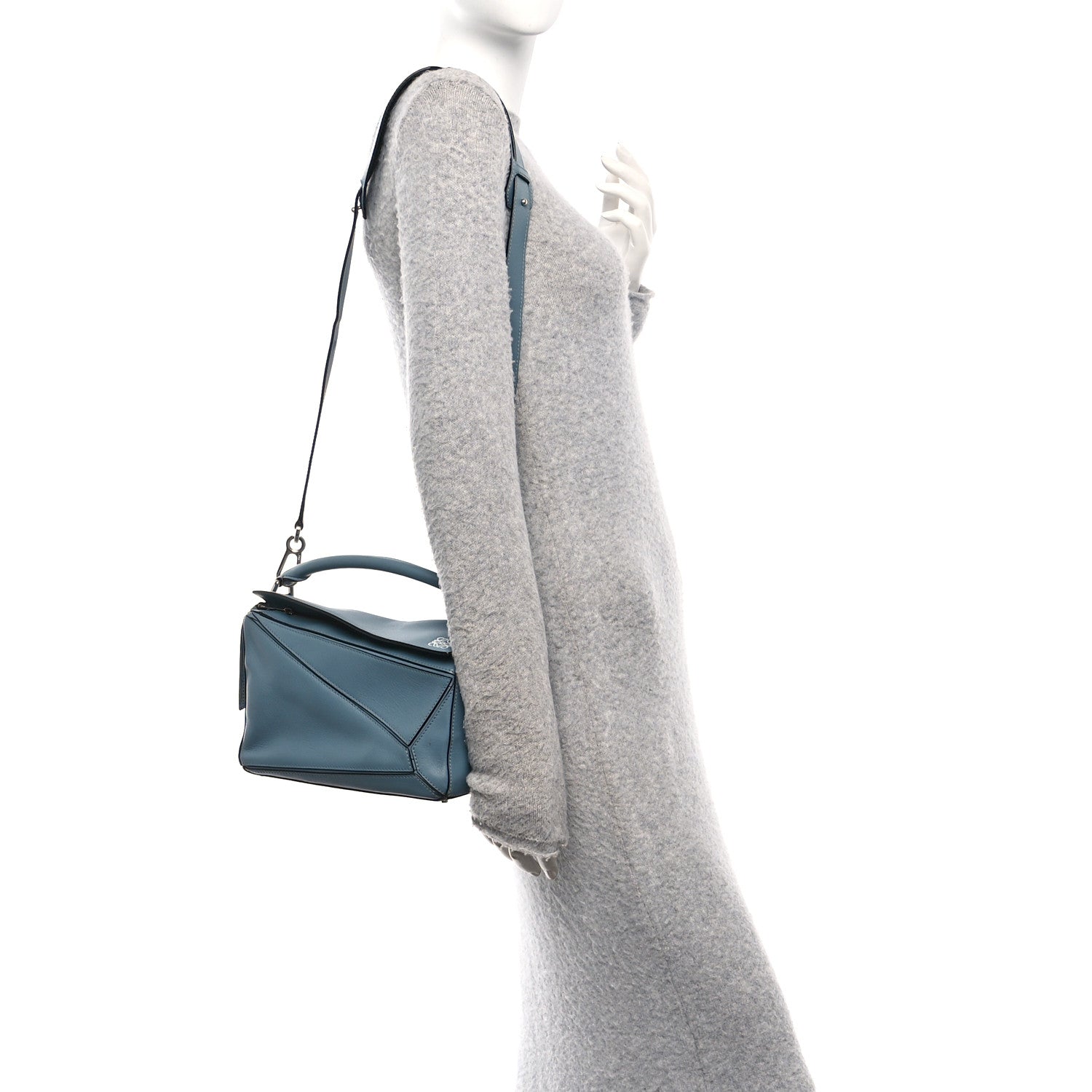 Loewe Calfskin Small Puzzle Bag Stone Blue 2 of 15