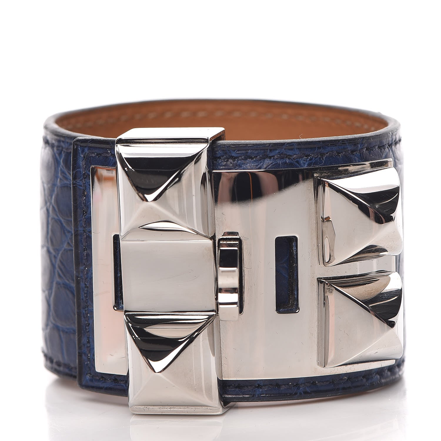 Hermes Matte Alligator Collier De Chien CDC Bracelet S Bleu De Malte 3 of 6