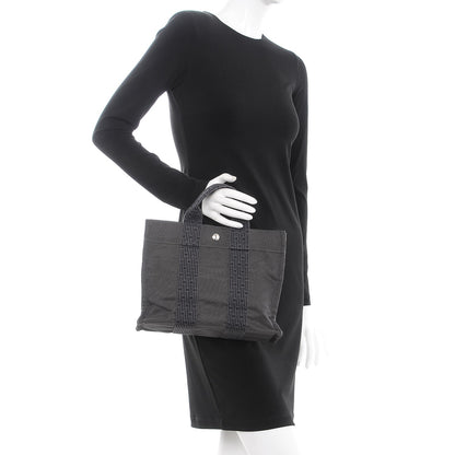 Hermes Canvas Herline PM Tote Grey 2 of 6