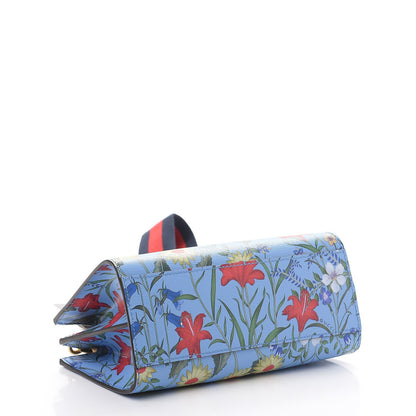 Gucci Calfskin Bamboo Web New Flora Mini Nymphaea Top Handle Bag Azure 4 of 8