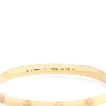 Cartier 18K Yellow Gold LOVE Bracelet 18 3 of 4