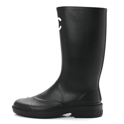 Chanel Caoutchouk CC High Boots 39 Black 1 of 11