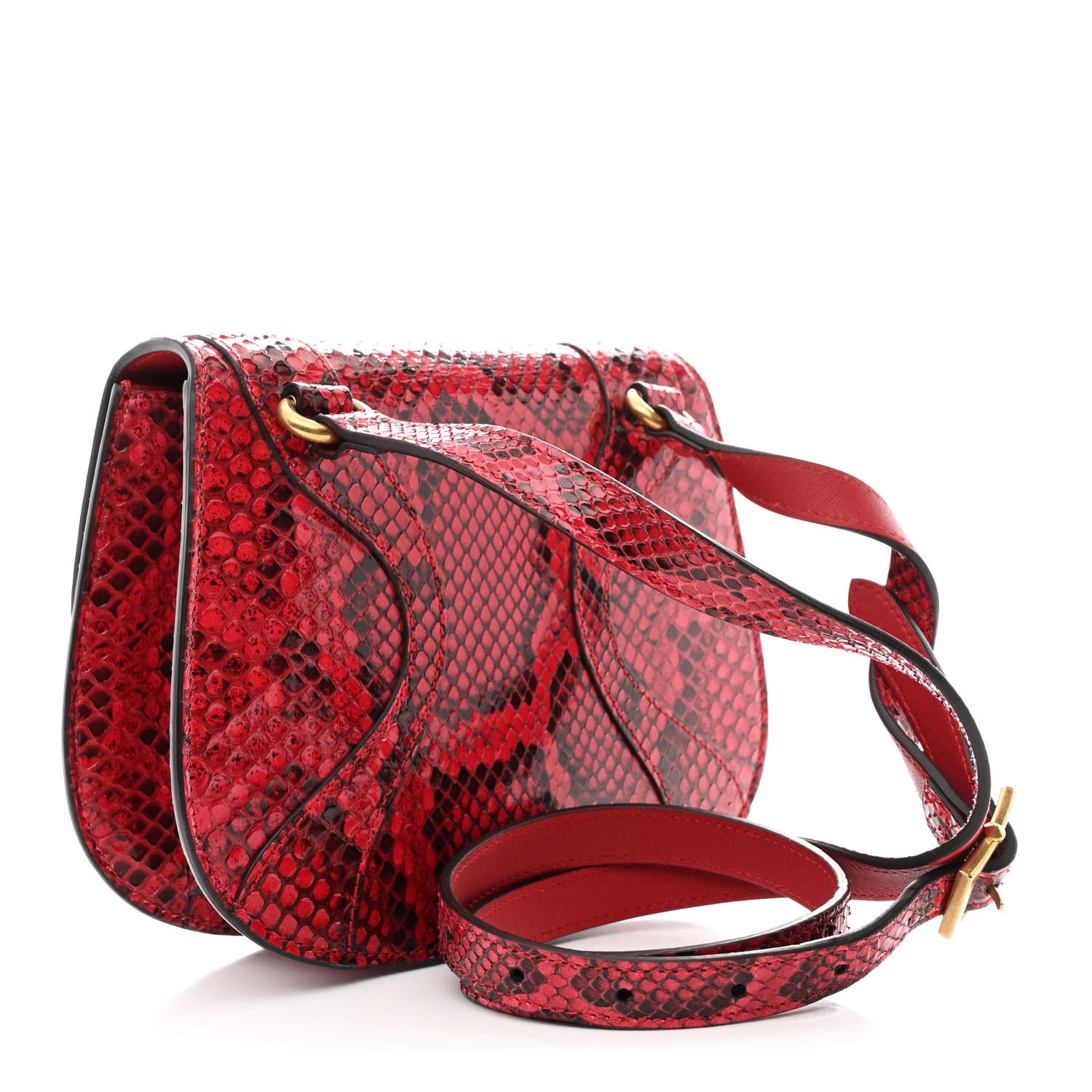 Gucci Elaphe Radiata Small Osiride Shoulder Bag Hibiscus Red 3 of 11