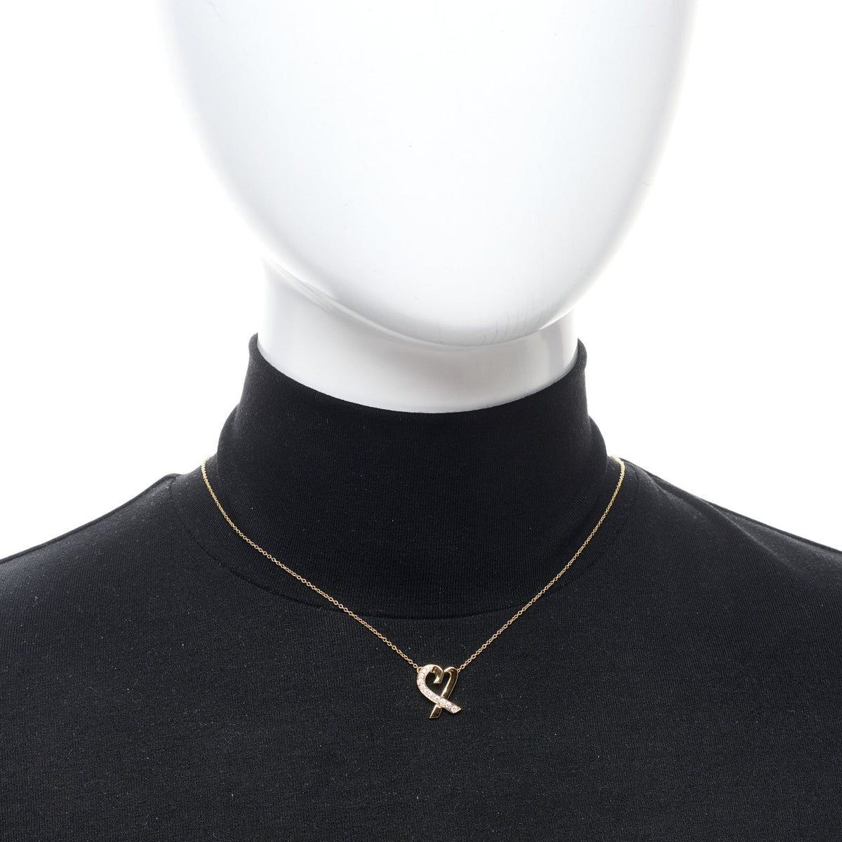 Tiffany 18K Yellow Gold Diamond Small Paloma Picasso Loving Heart Pendant Necklace 2 of 4
