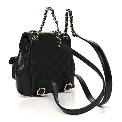 Chanel Shiny Caviar Quilted Small Duma Pockets Drawstring Backpack Black 3 of 11