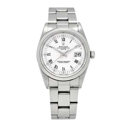 Rolex Stainless Steel 34mm Oyster Perpetual Date Watch White Roman 15200 1 of 4