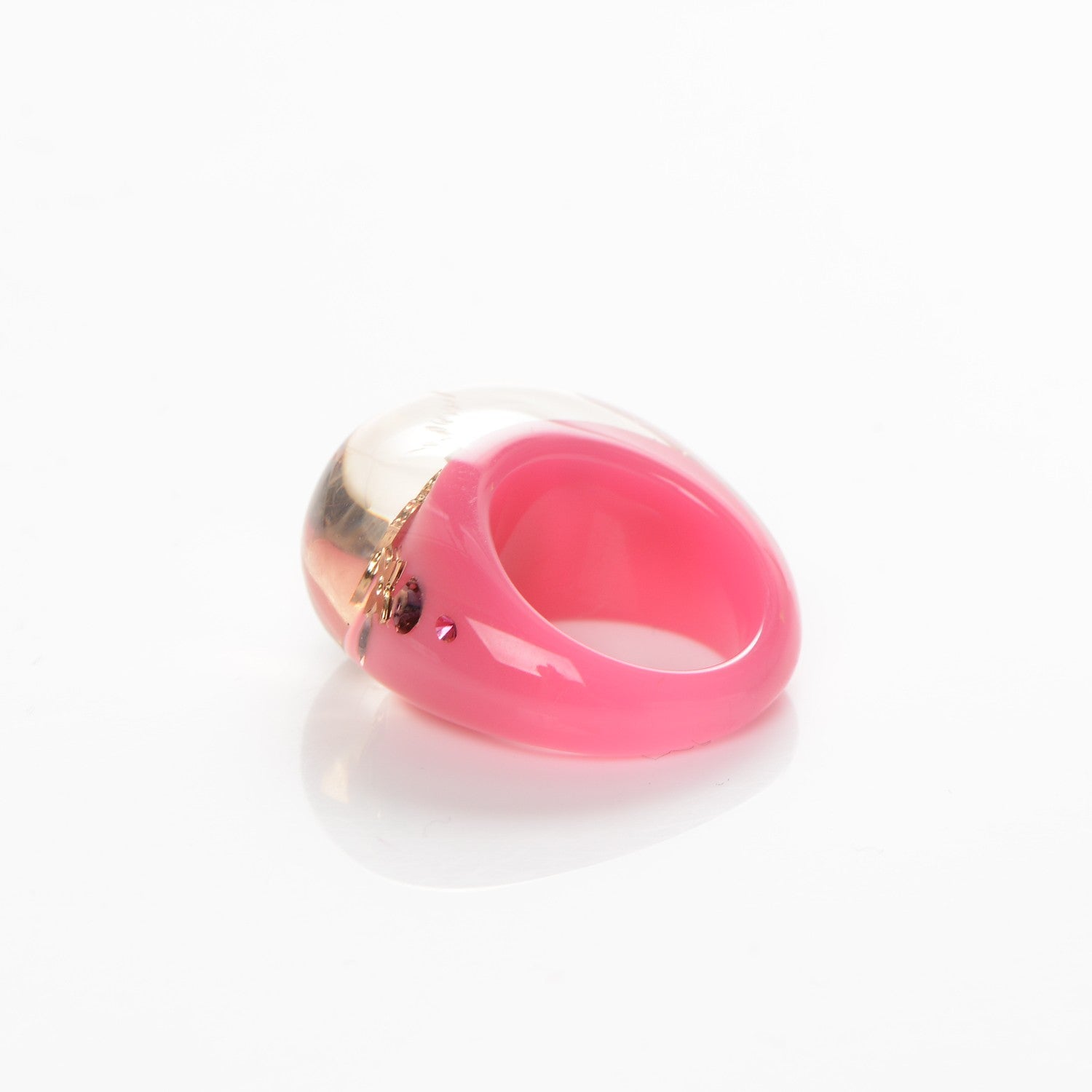 Louis Vuitton Resin Swarovski Inclusion Ring 6.5 Rose Pop 3 of 3