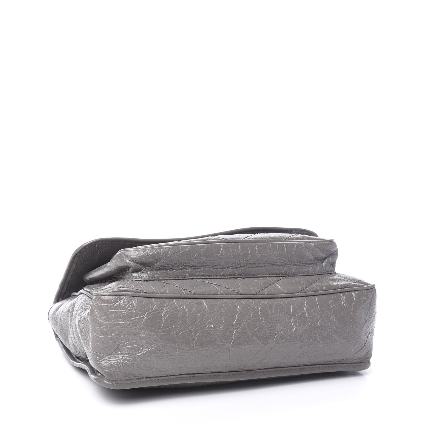 Crinkled Calfskin Matelasse Monogram Large Niki Chain Satchel Fog