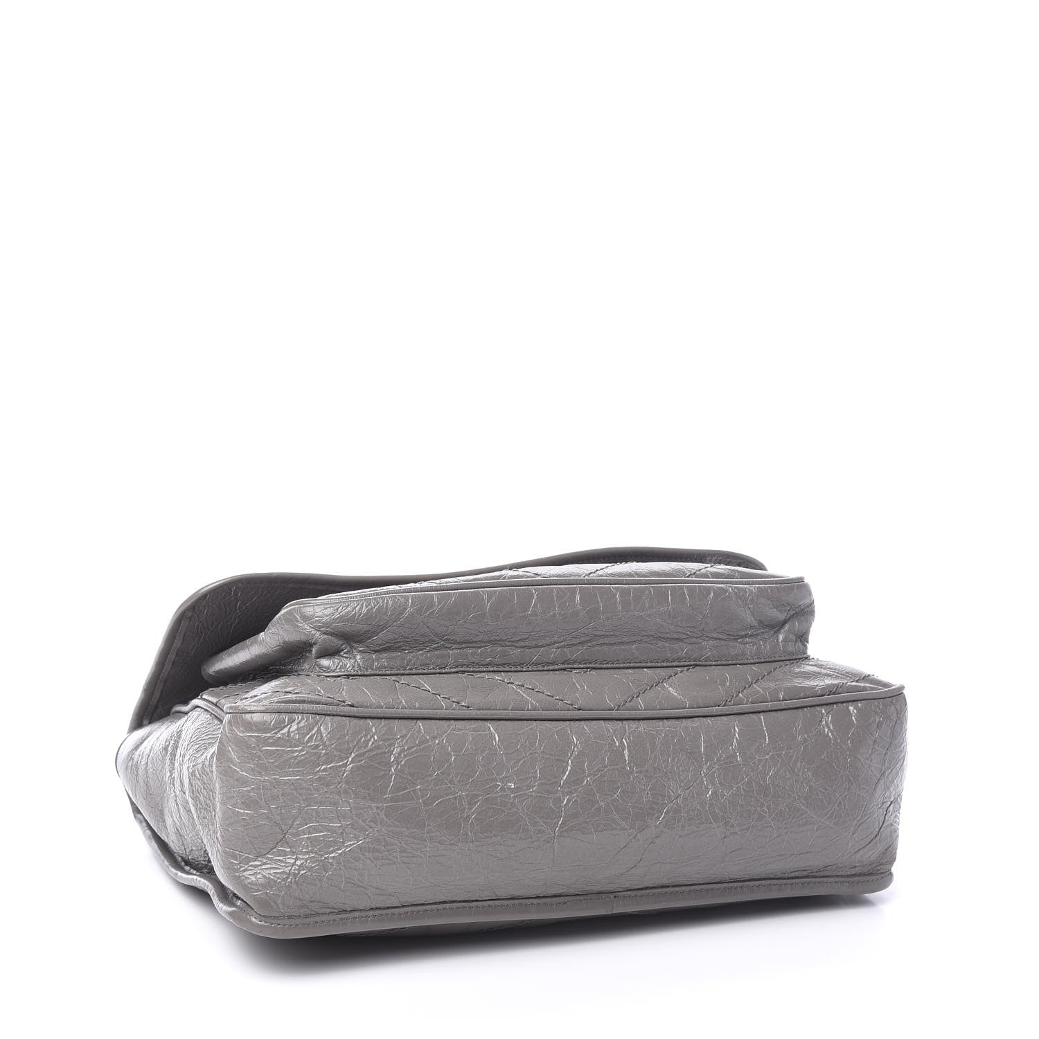 Saint Laurent Crinkled Calfskin Matelasse Monogram Large Niki Chain Satchel Fog 3 of 9