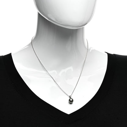 Mikimoto 18K White Gold Black South Sea Pearl 9mm Pendant Necklace 2 of 5