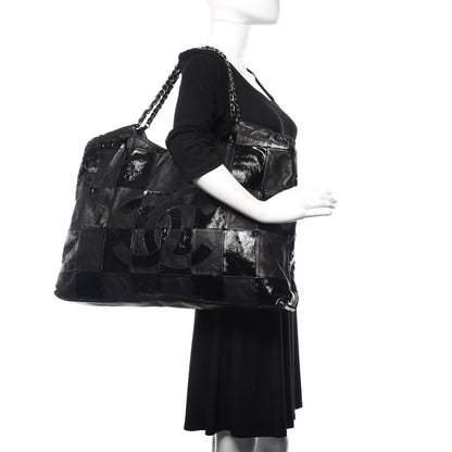 Chanel Patent Patchwork Large Brooklyn Tote Black 2 of 11