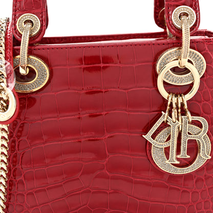 Christian Dior Alligator Crystal Mini Lady Dior Red 7 of 12