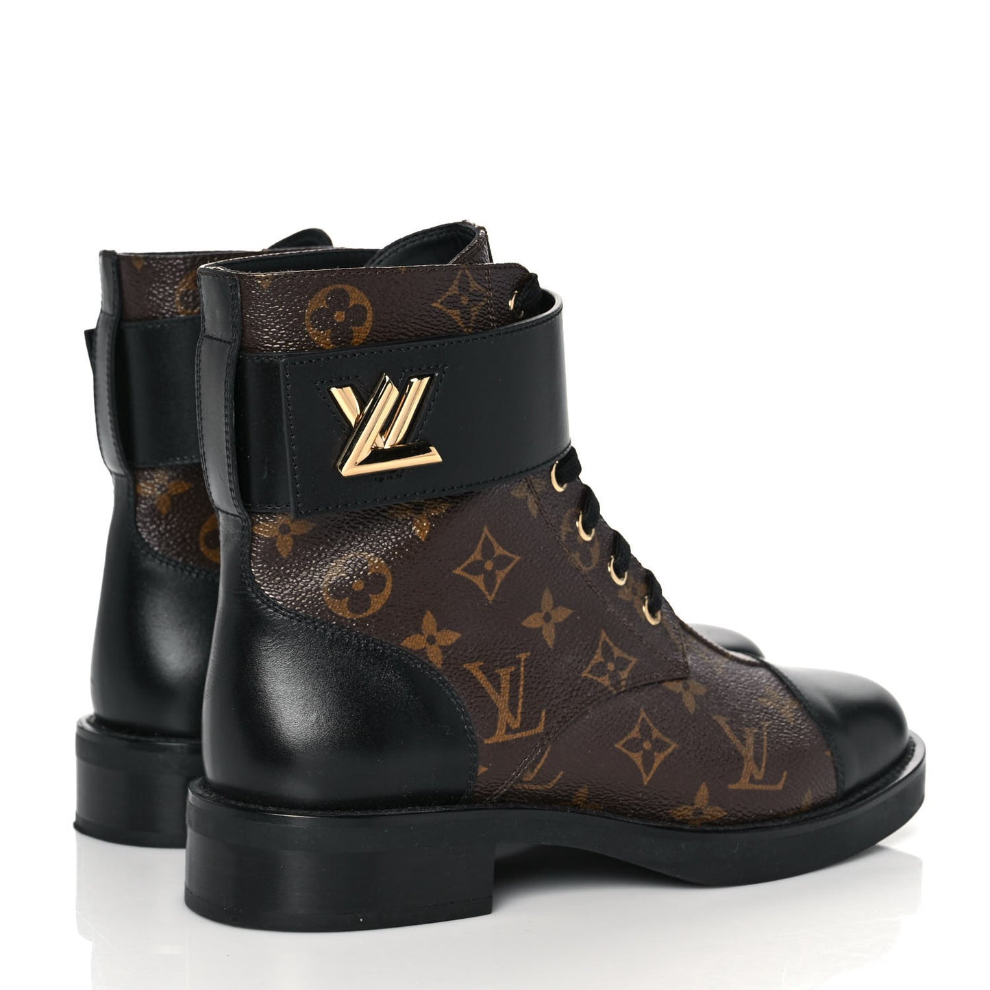 Calfskin Monogram Wonderland Flat Ranger Boots 38.5 Black
