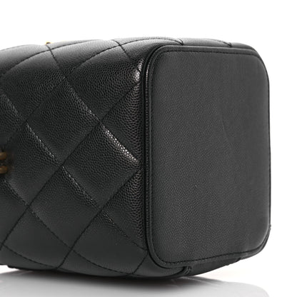 Chanel Caviar Quilted Small Vertical Vanity Case With Chain Black 9 of 12