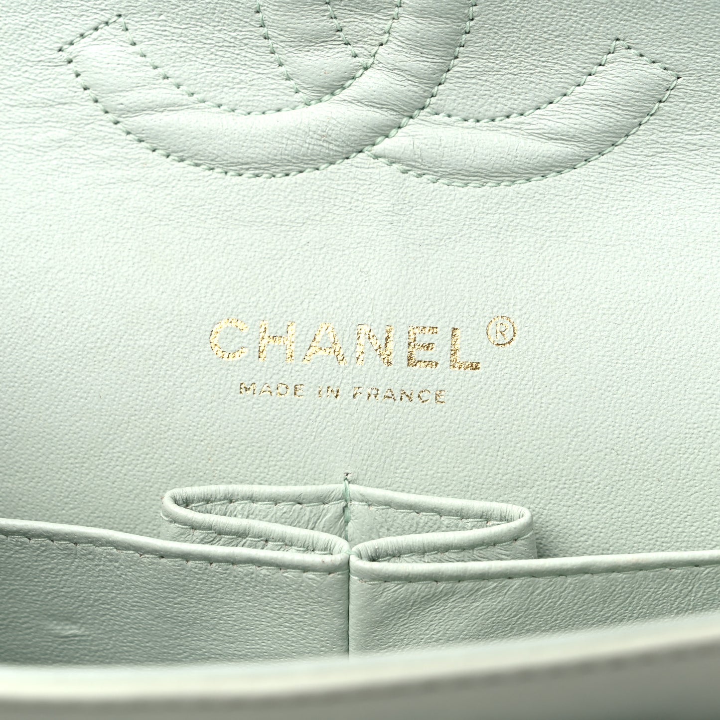 Tweed Quilted Medium Double Flap Light Turquoise