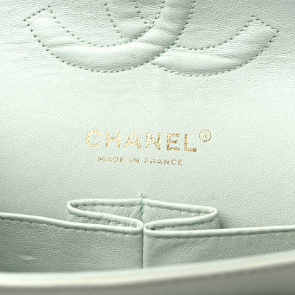 Chanel Tweed Quilted Medium Double Flap Light Turquoise 6 of 19