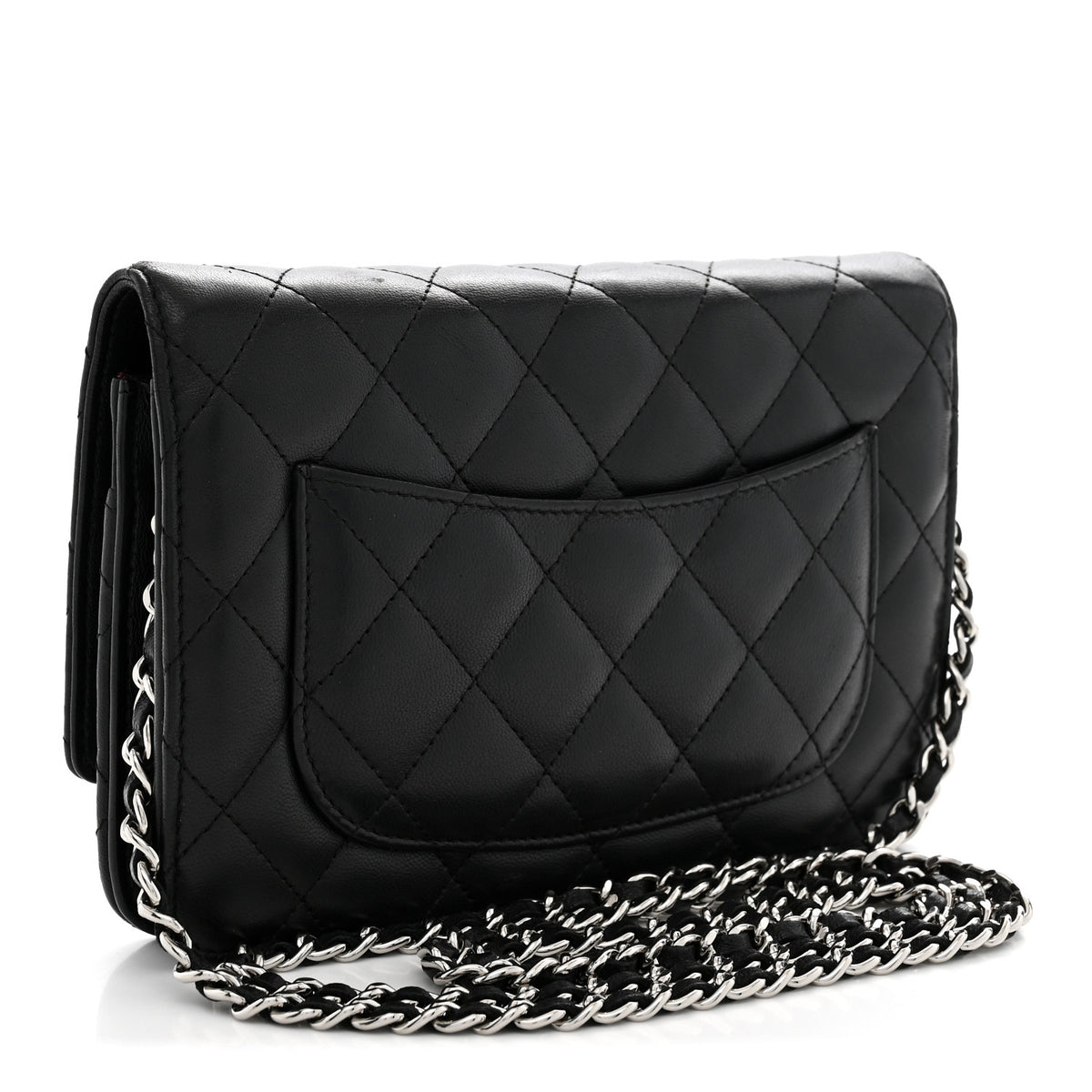 Chanel Lambskin Quilted Wallet On Chain WOC Black 3 of 11