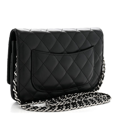 Chanel Lambskin Quilted Wallet On Chain WOC Black 3 of 11