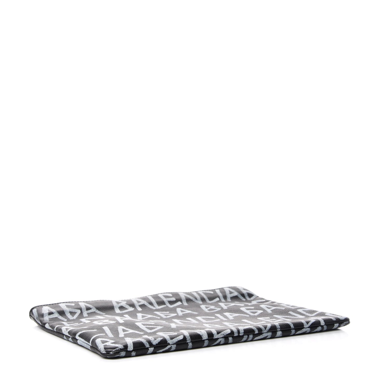 Calfskin Logo Graffiti Pouch Black