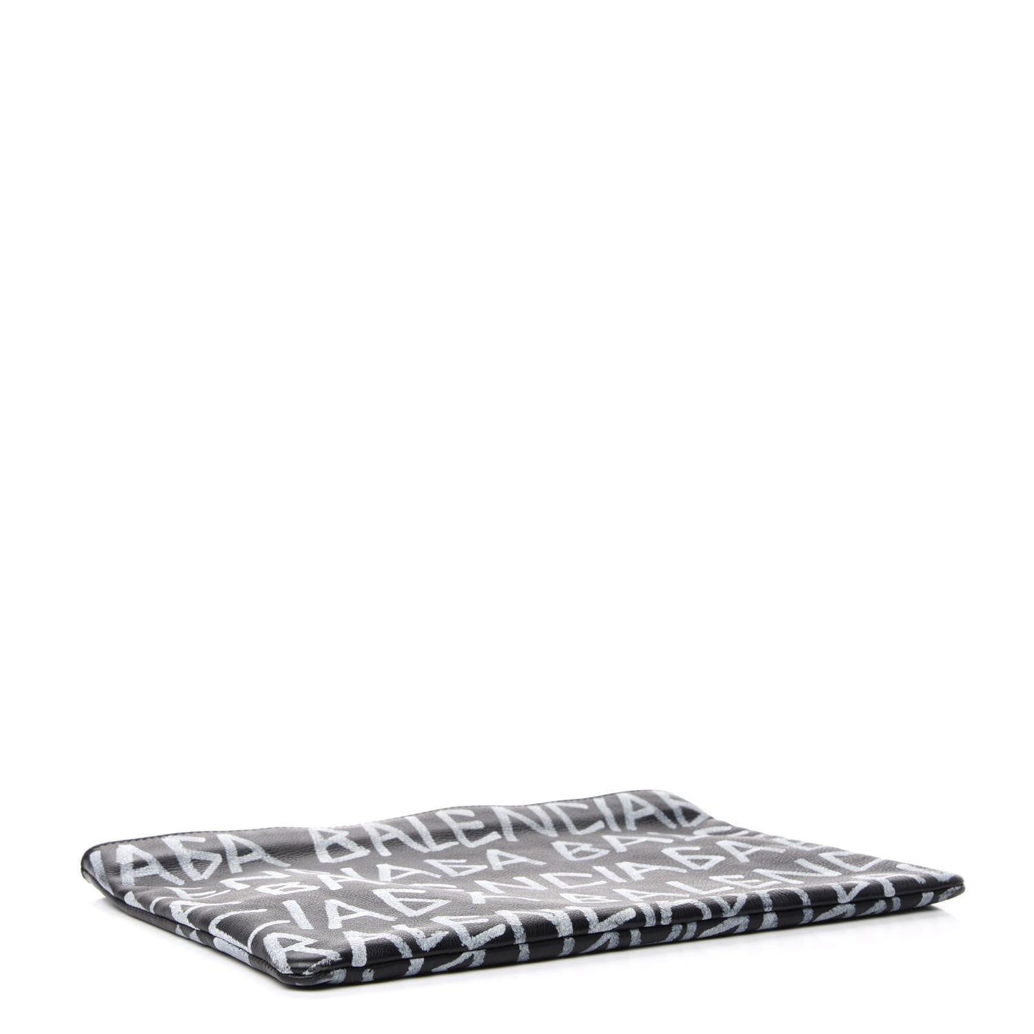 Balenciaga Calfskin Logo Graffiti Pouch Black 4 of 7