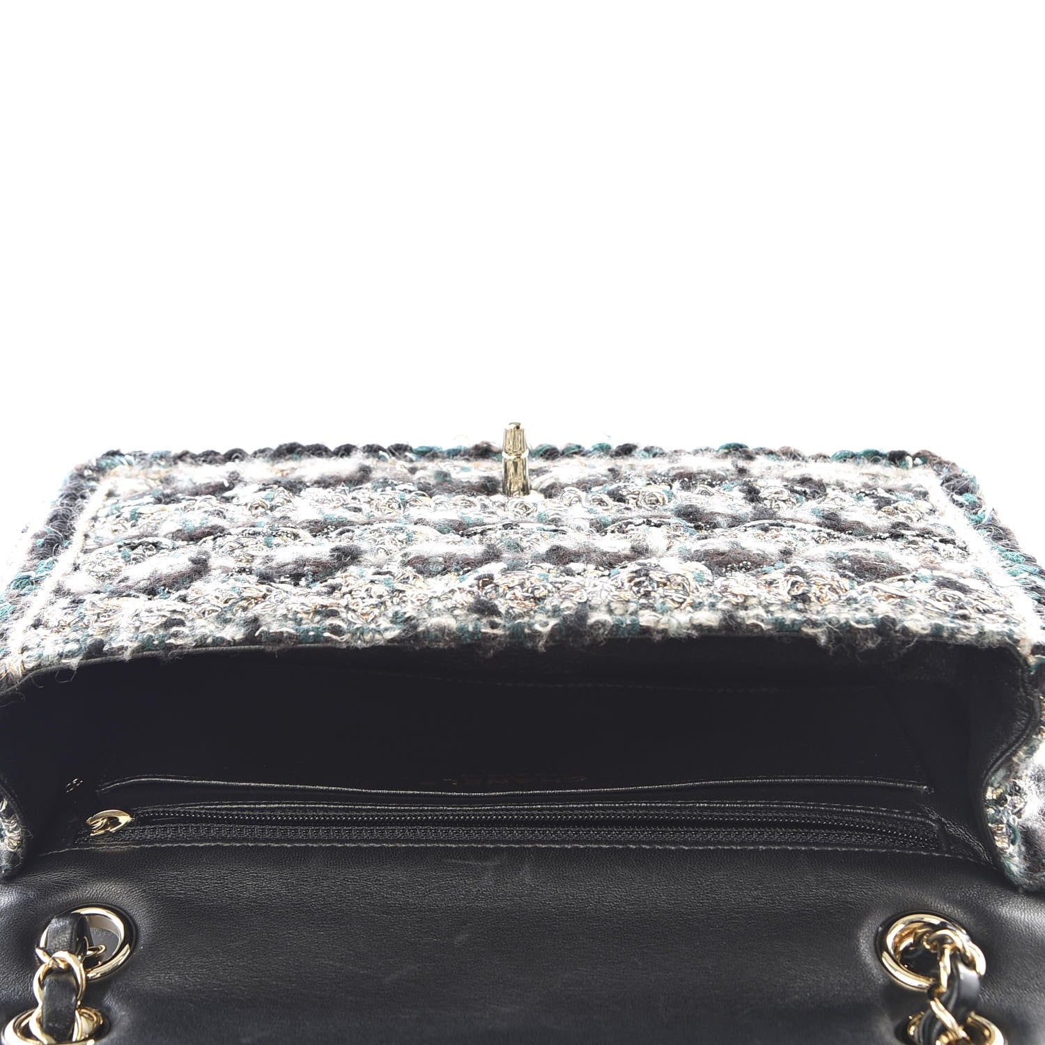 Chanel Tweed Medium Single Flap Green 4 of 11