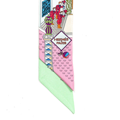 Hermes Silk La Maizeon des Carres Twilly Aqua Vert d Eau Rose 2 of 4