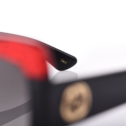 Gucci Square Frame GG0083S Sunglasses Glitter Red Black Green 7 of 9