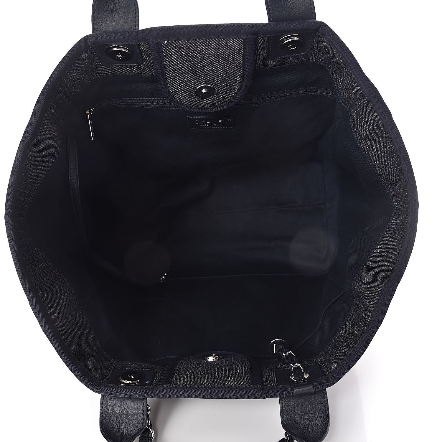 Chanel Denim Large Deauville Tote Dark Blue 5 of 11