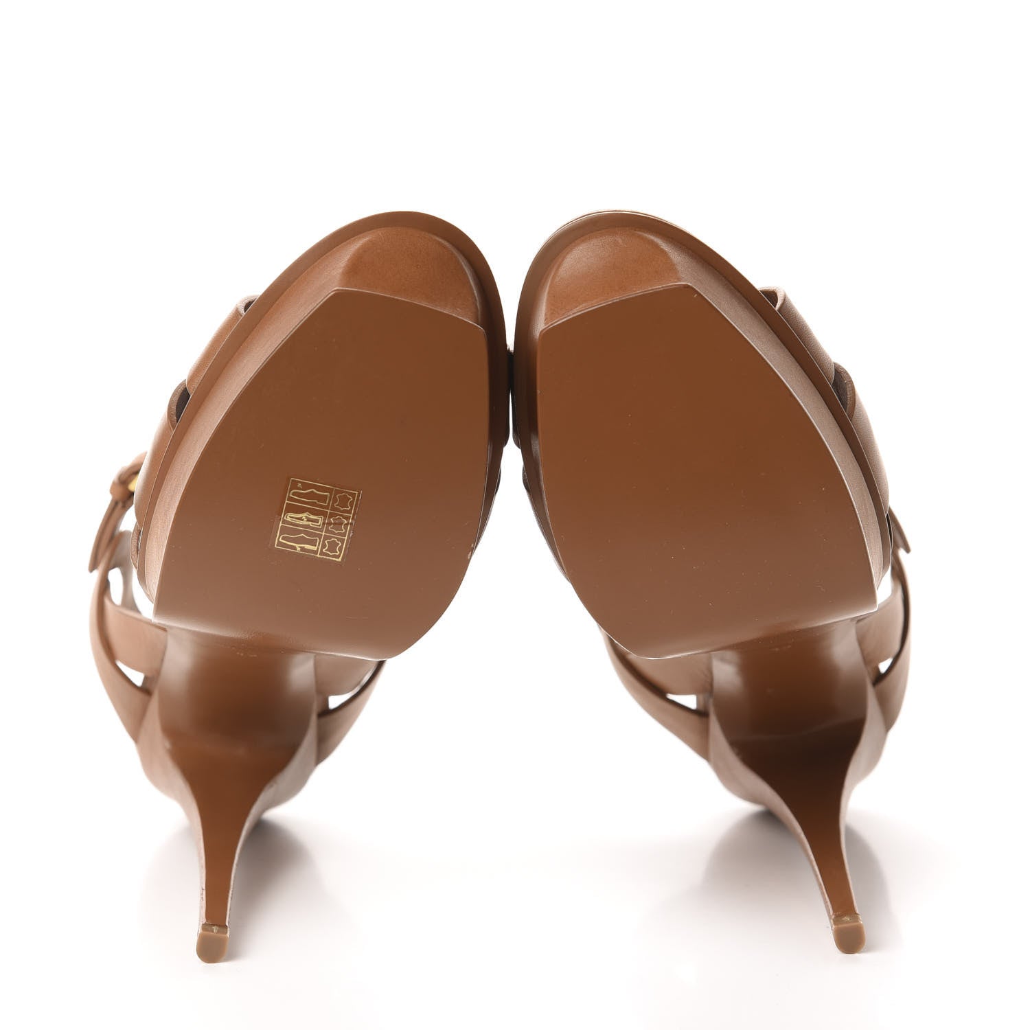 Saint Laurent Calfskin Tribute 105 Platform Sandals 42 Caramel 6 of 10