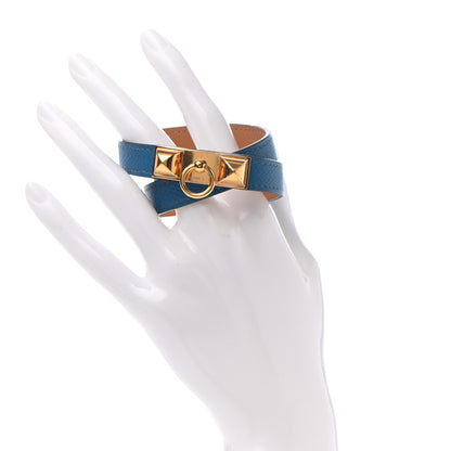 Hermes Epsom Rivale Double Tour Bracelet S Bleu Izmir 2 of 6