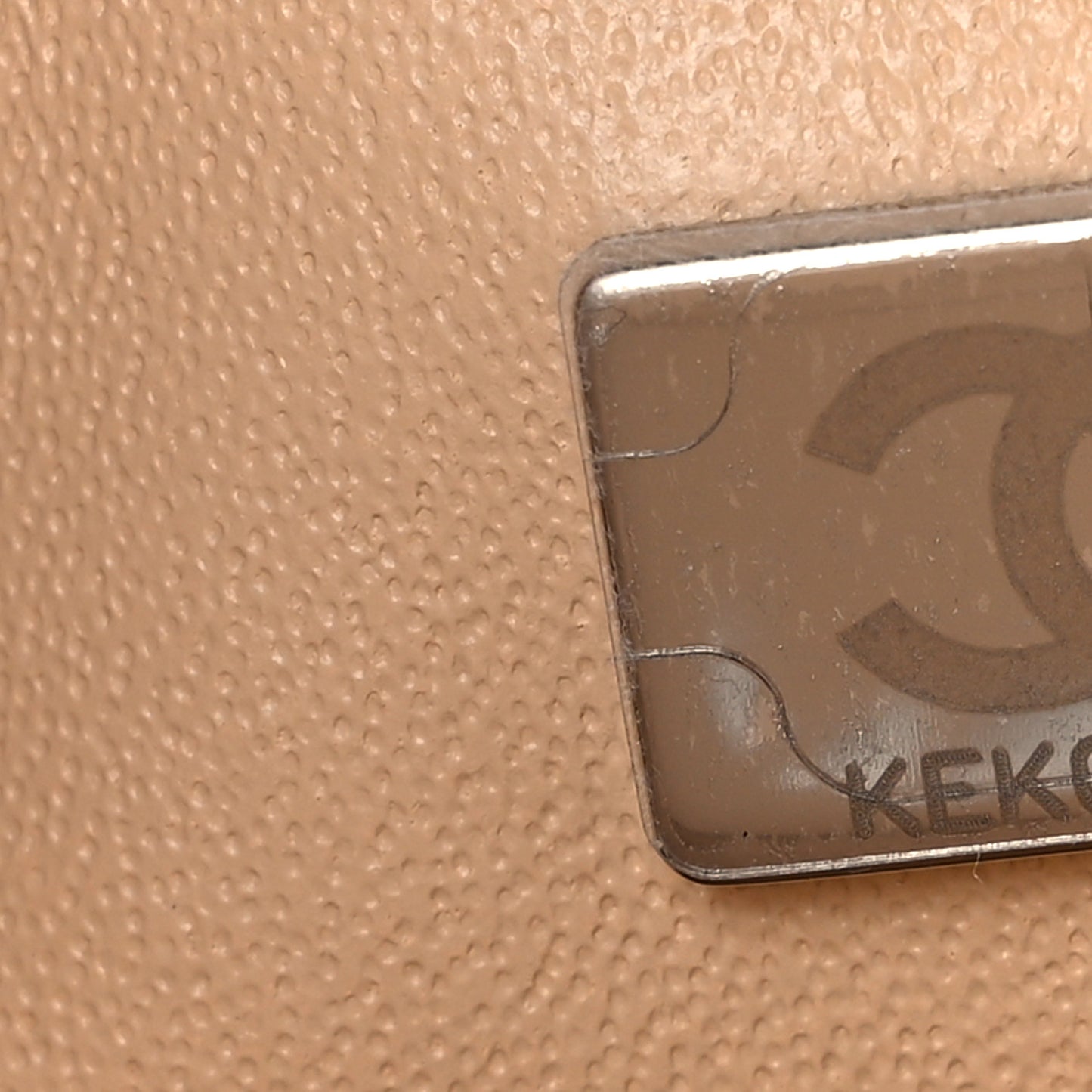 Caviar Quilted Medium Double Flap Beige