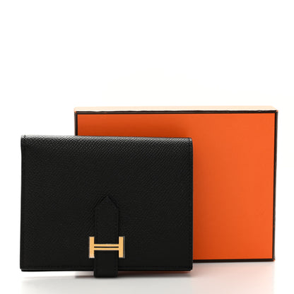 Hermes Epsom Bearn Compact Wallet Black 7 of 7