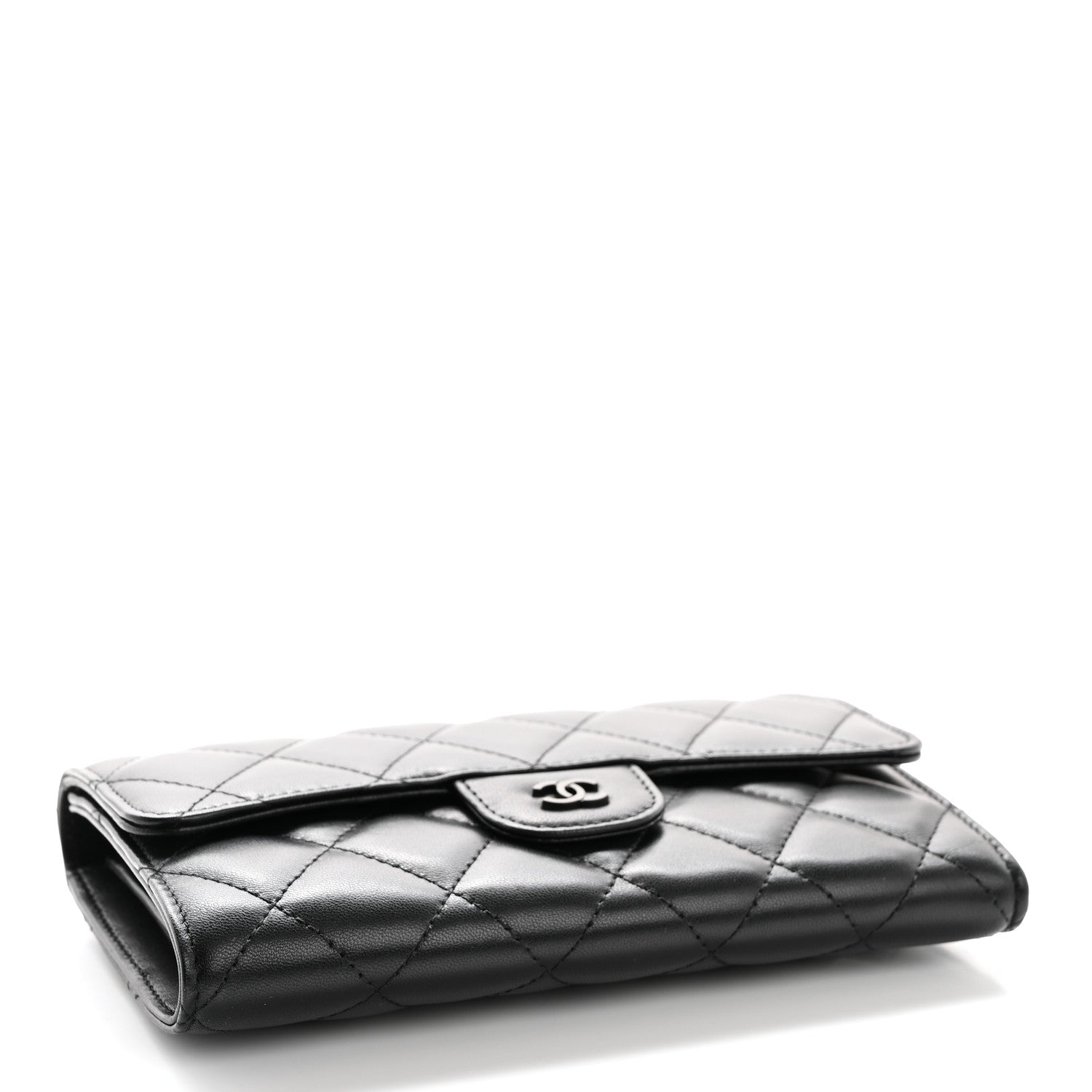 Chanel Lambskin Quilted Large Flap Wallet So Black 4 of 8
