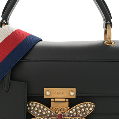 Gucci Calfskin Sylvie Web Small Queen Margaret Top Handle Bag Black 8 of 13