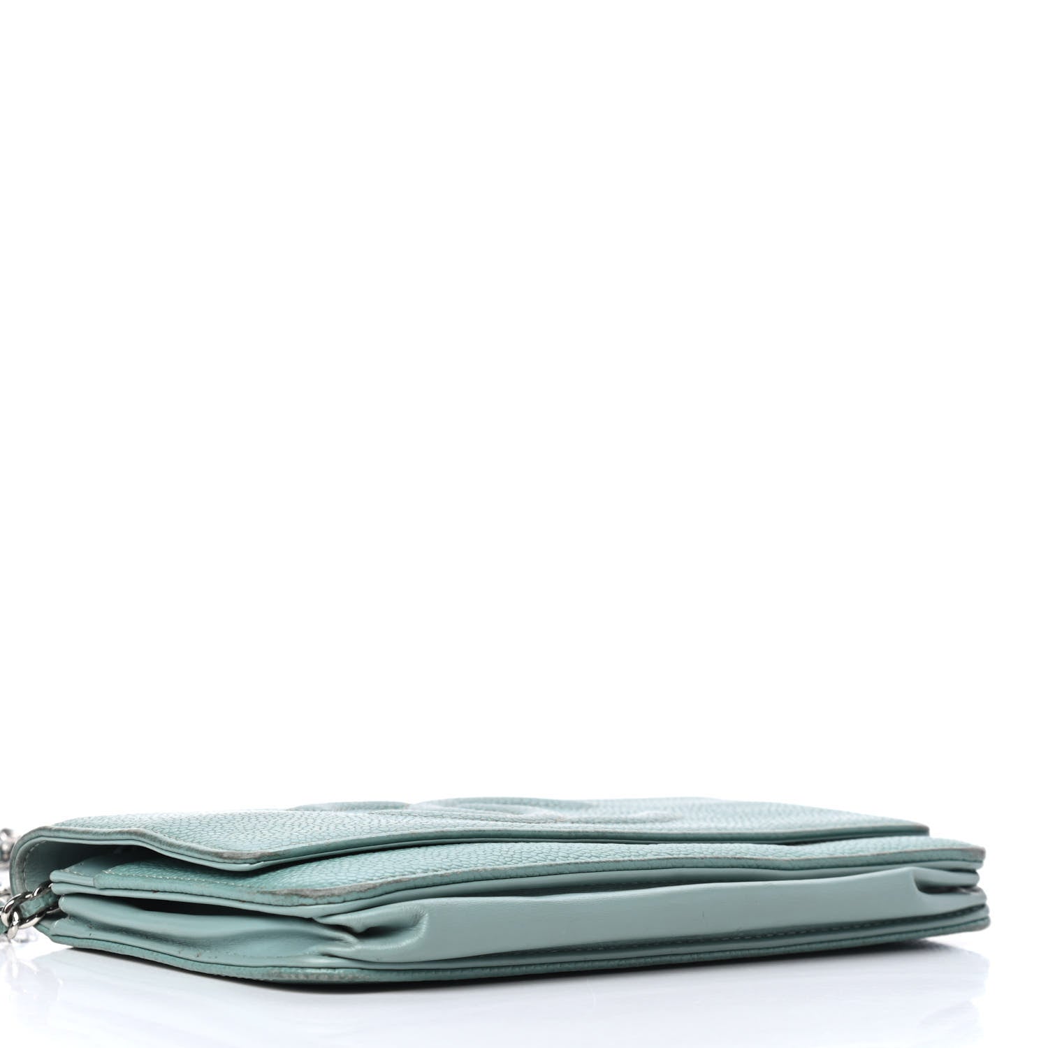 Chanel Caviar Timeless CC Wallet On Chain WOC Light Green 5 of 5