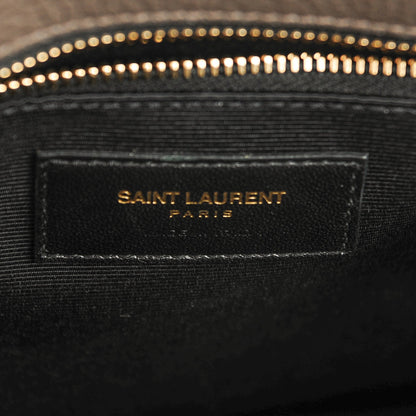Saint Laurent Grained Calfskin Small Sac de Jour Carryall Earth 6 of 7