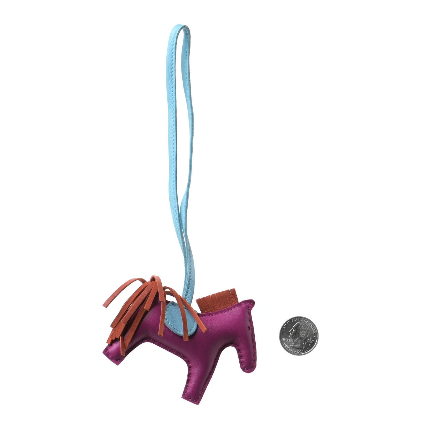 Milo Lambskin Grigri Rodeo Horse Bag Charm PM Rose Pourpre Cornaline Celeste