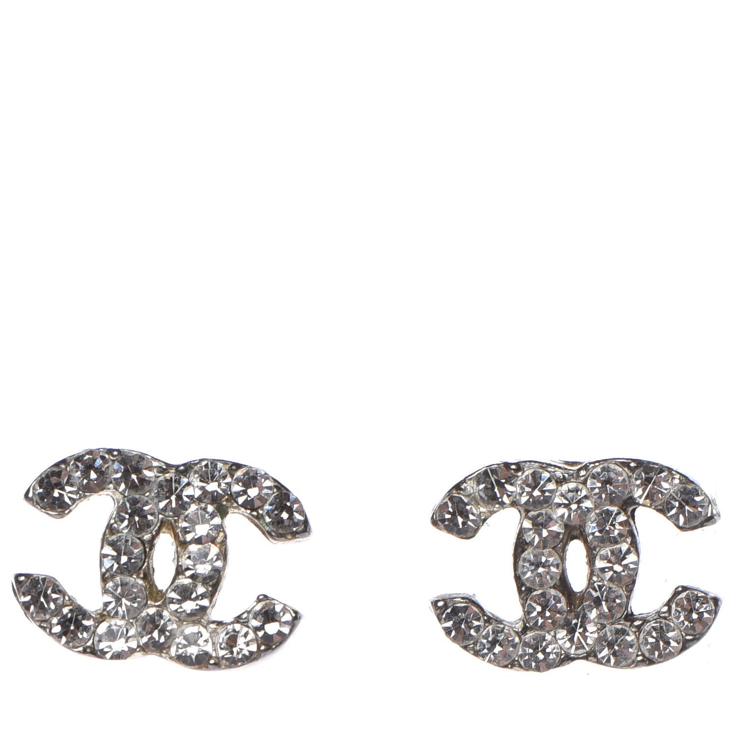 Crystal CC Earrings Silver
