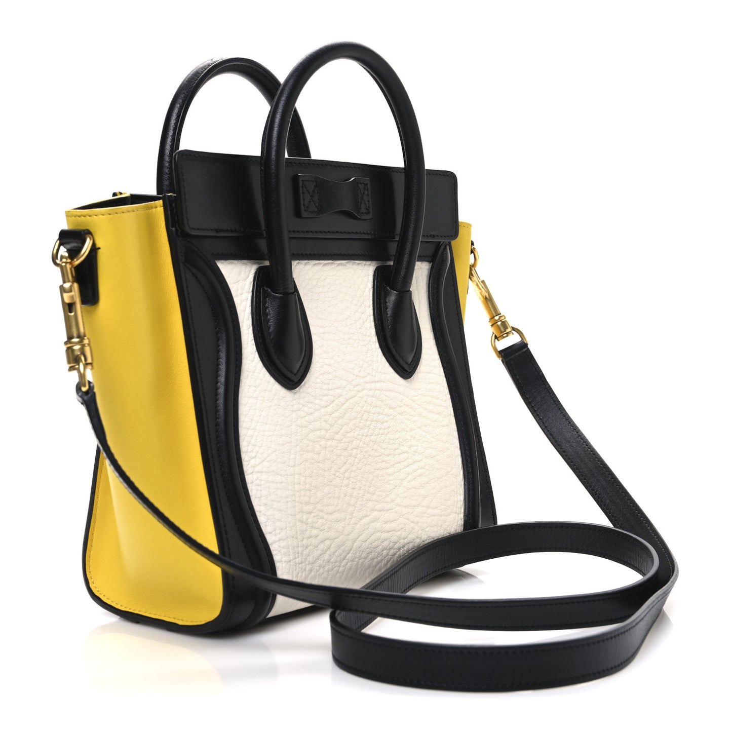 Elephant Calfskin Nano Tri-Color Luggage Yellow