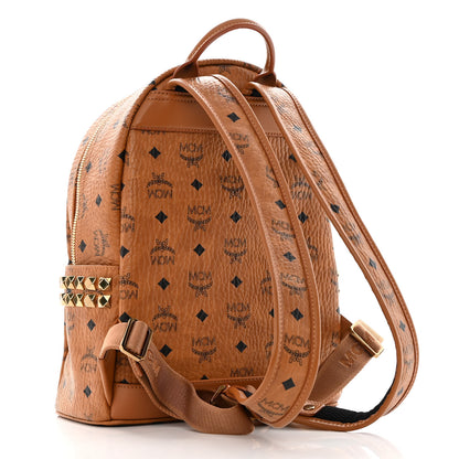 MCM Visetos Small Side Stud Stark Backpack Cognac 3 of 15
