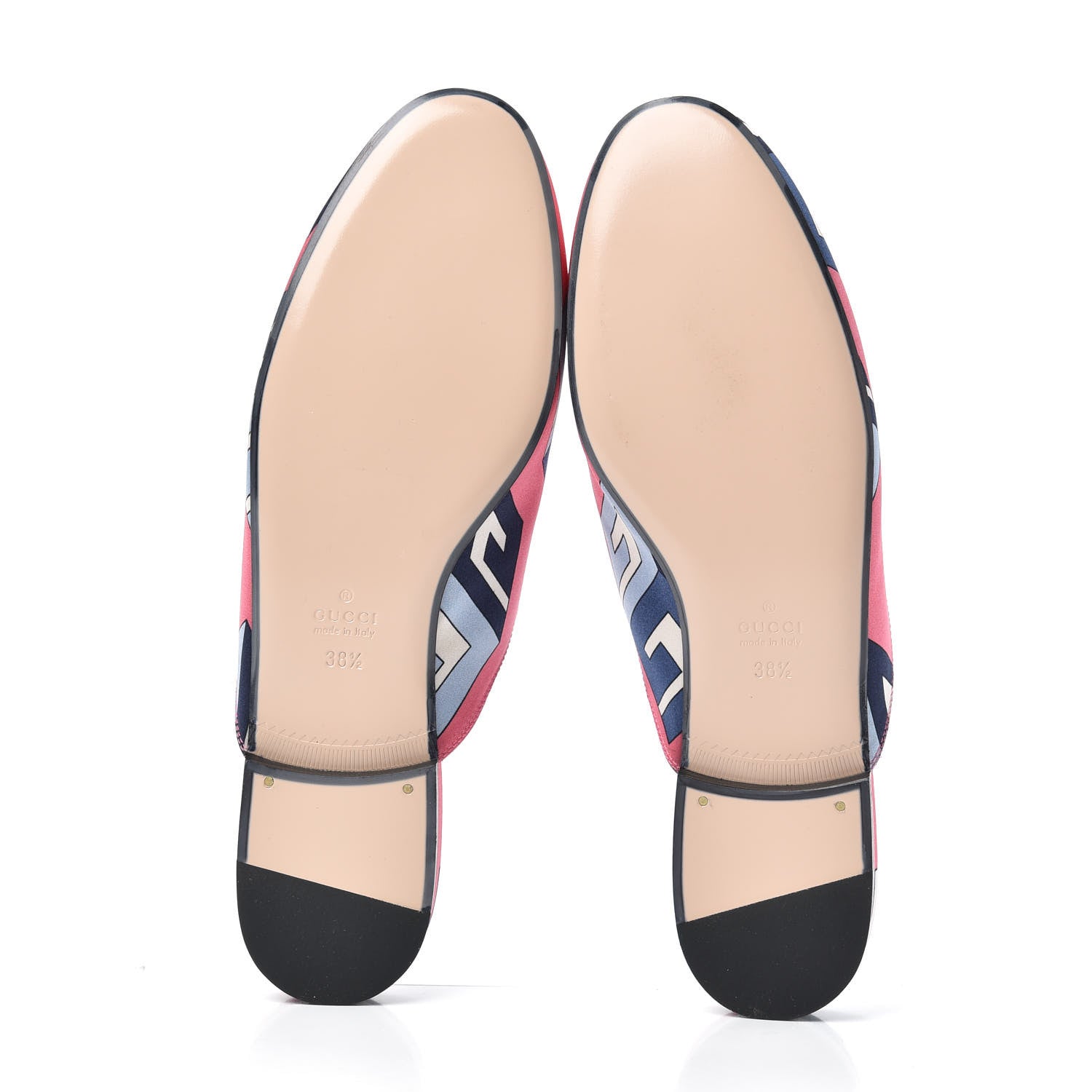 Gucci Satin GG Wallpaper Womens Princetown Slippers 38.5 Pink Flamboyant Blue Black 7 of 7