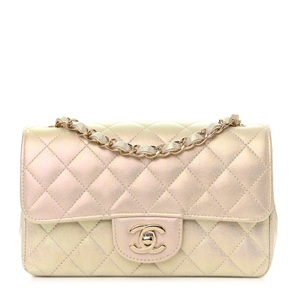 Chanel Iridescent Lambskin Quilted Mini Rectangular Flap Ivory 1 of 13