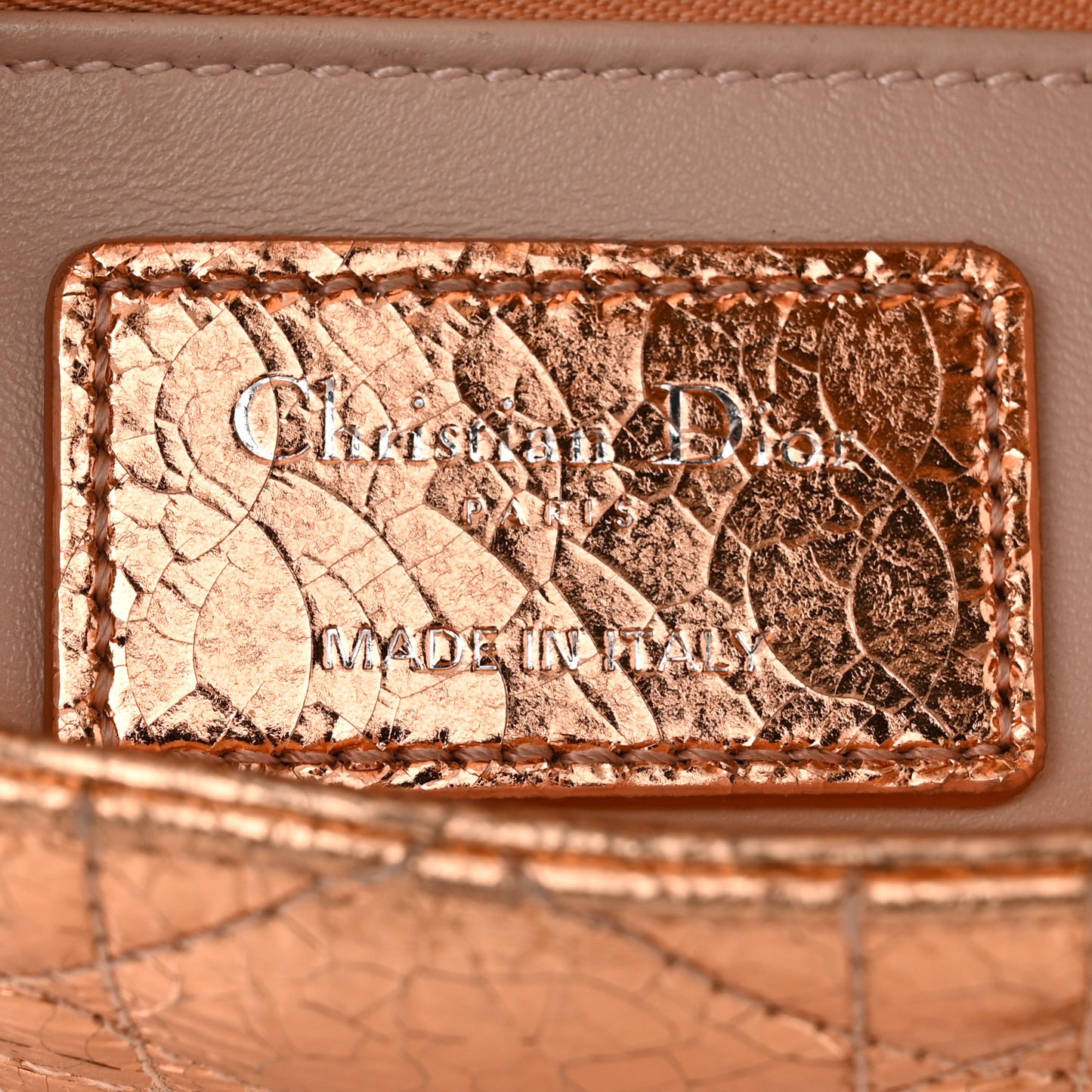 Metallic Cannage Mini Lady Dior Pink