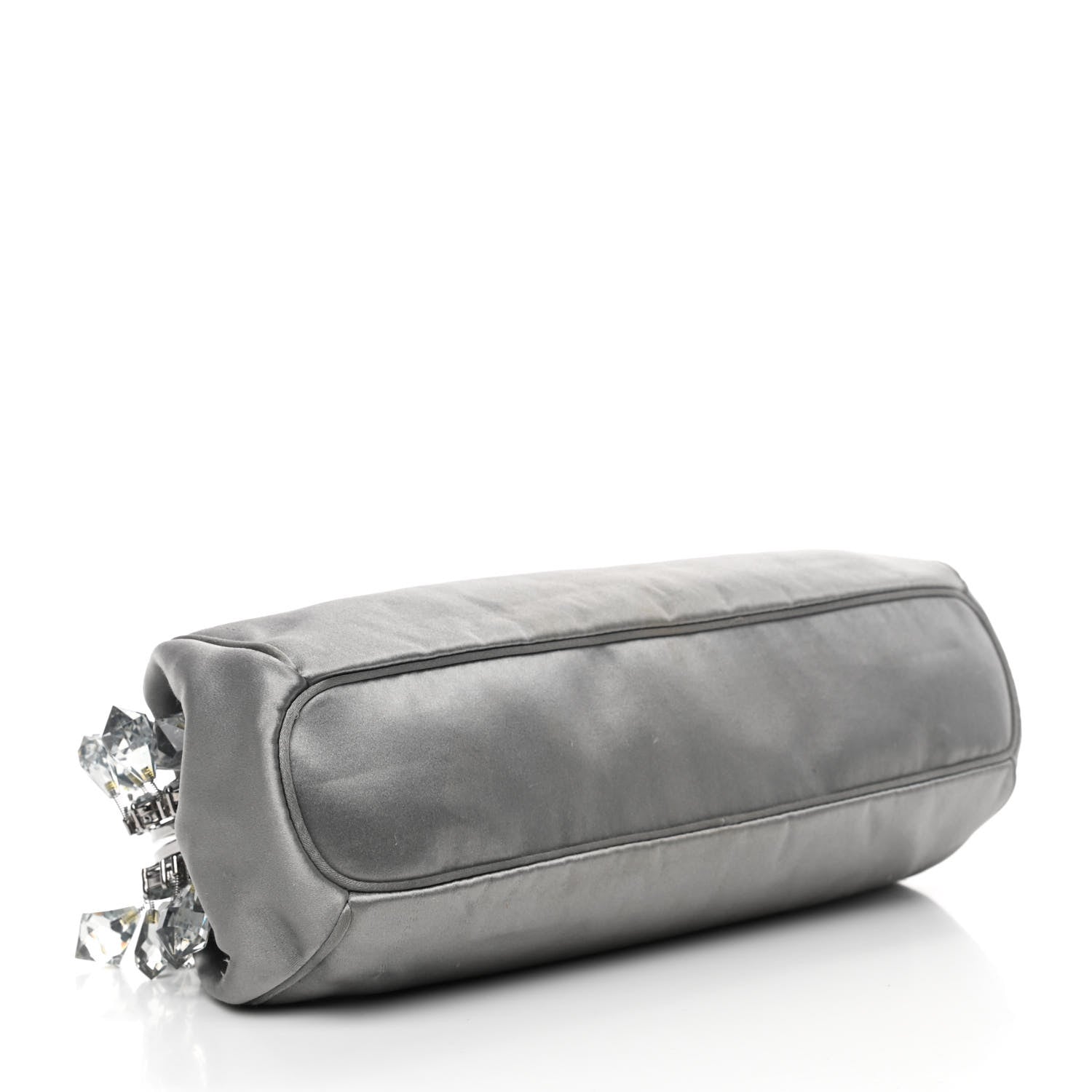 Prada Satin Crystal Clutch Grafite 4 of 13