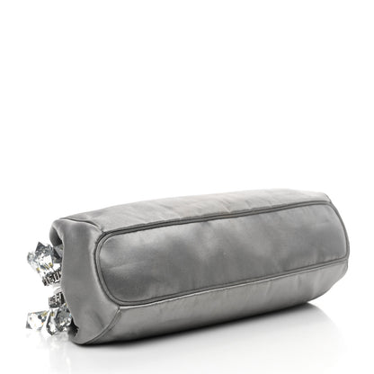 Prada Satin Crystal Clutch Grafite 4 of 13